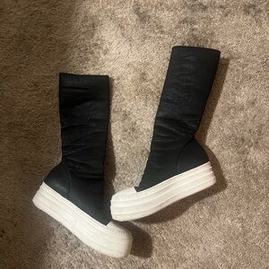 Rick Owens Black and White Platform Shoes